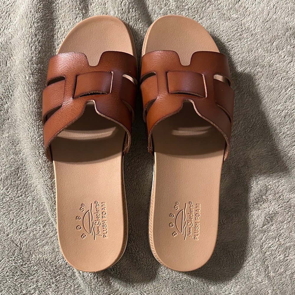 BOBS from Skechers Tan Slide Sandals